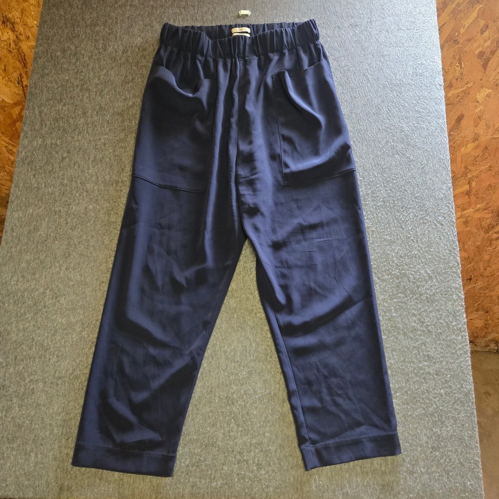 Co Womens M Navy Pull On Tapered Utility Cargo Pants Designer Oversized Pockets